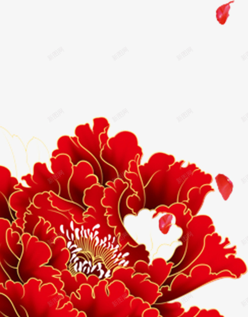 大红花背景装饰png免抠素材_新图网 https://ixintu.com 红花 背景 装饰