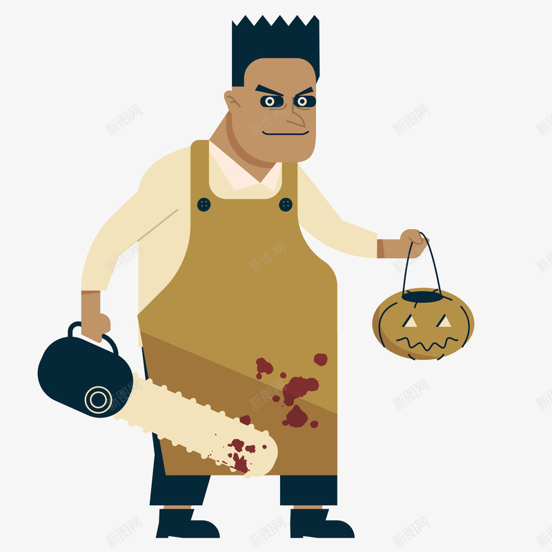 万圣节主题之电锯狂魔png免抠素材_新图网 https://ixintu.com 万圣节 万圣节主题 卡通 恐怖 电锯狂魔