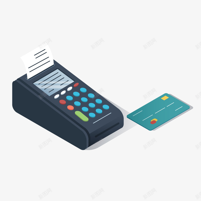 卡通刷卡机装饰png免抠素材_新图网 https://ixintu.com pos机 信用卡 卡通刷卡机 扫码 背景装饰 银行卡