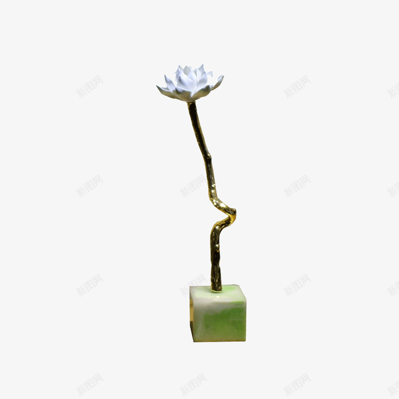 莲花禅意摆件陶瓷荷花客厅玄关茶psd免抠素材_新图网 https://ixintu.com 创意 新中式 简约 艺术