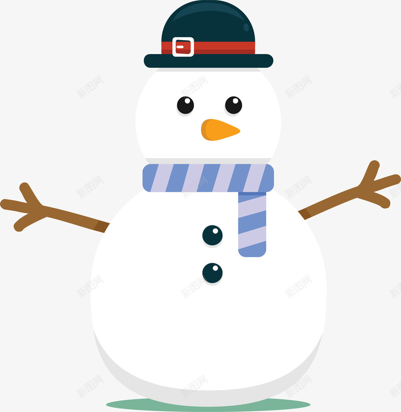 卡通可爱白色雪人矢量图ai免抠素材_新图网 https://ixintu.com 卡通可爱 圣诞节 扁平化 白色 矢量图案 雪人 矢量图