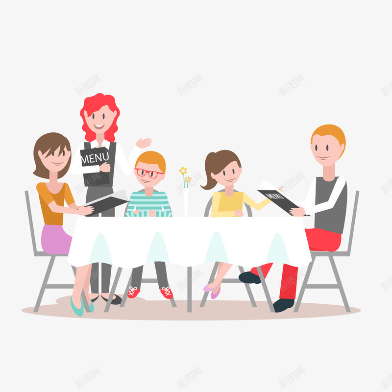 卡通家人聚餐png免抠素材_新图网 https://ixintu.com canting 一家人 卡通人物 吃饭 家人聚餐 庆功宴 庆功宴海报 用餐 餐厅