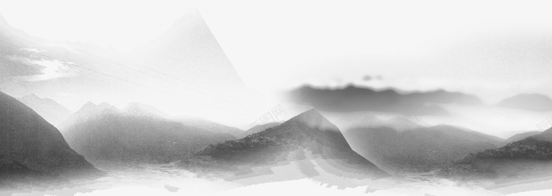 水墨山水画psd免抠素材_新图网 https://ixintu.com 中国风 传统风景画 山水画 水墨画 装饰素材 黑色