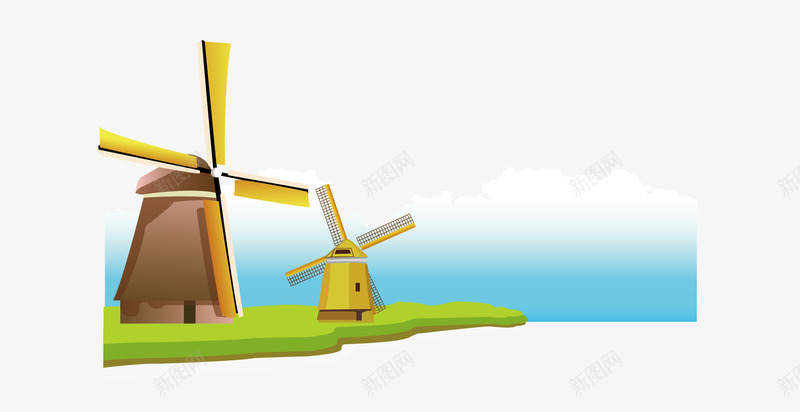 适量卡通风景矢量图eps免抠素材_新图网 https://ixintu.com 卡通风景 河边 草地 风能 矢量图