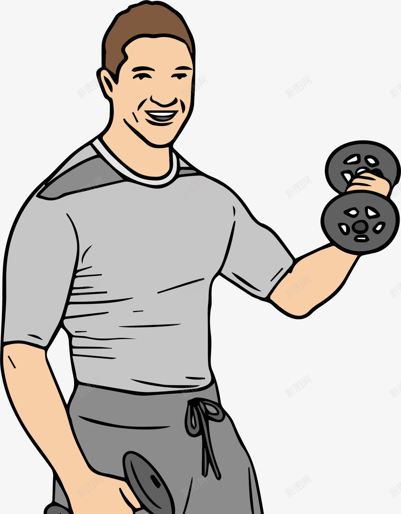 举哑铃的强壮男人png免抠素材_新图网 https://ixintu.com 举哑铃 健身 开心 强壮男人 强壮肌肉男 肌肉男 运动 锻炼