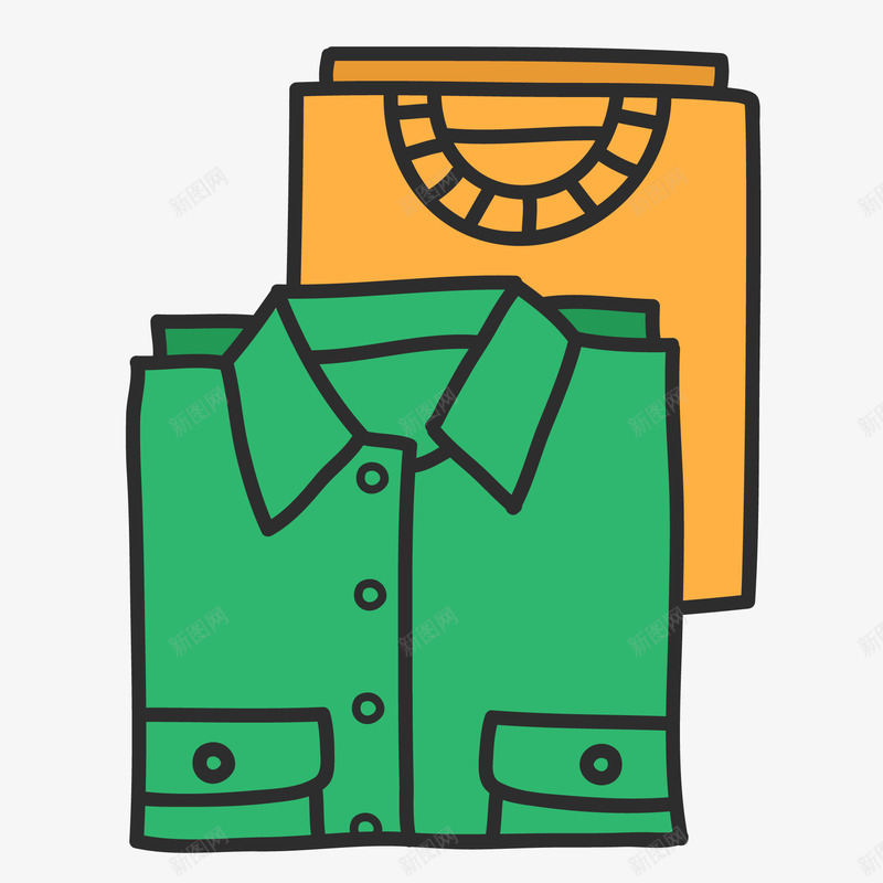 手绘折叠整齐的衣服矢量图ai免抠素材_新图网 https://ixintu.com 上衣 手绘 折叠 收拾 收纳 服装 衣服 矢量图
