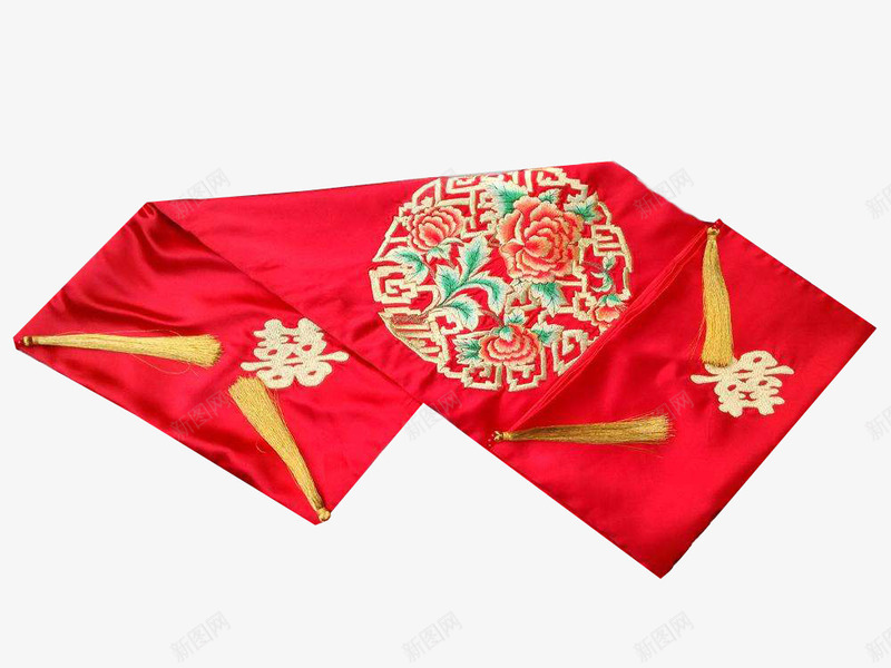 男女婚庆红盖头图png免抠素材_新图网 https://ixintu.com 刺绣 婚庆 盖头透明图 红色