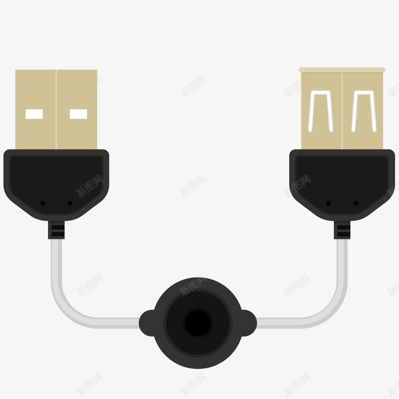 USB延长线png免抠素材_新图网 https://ixintu.com USB 延长线 数据线 线路