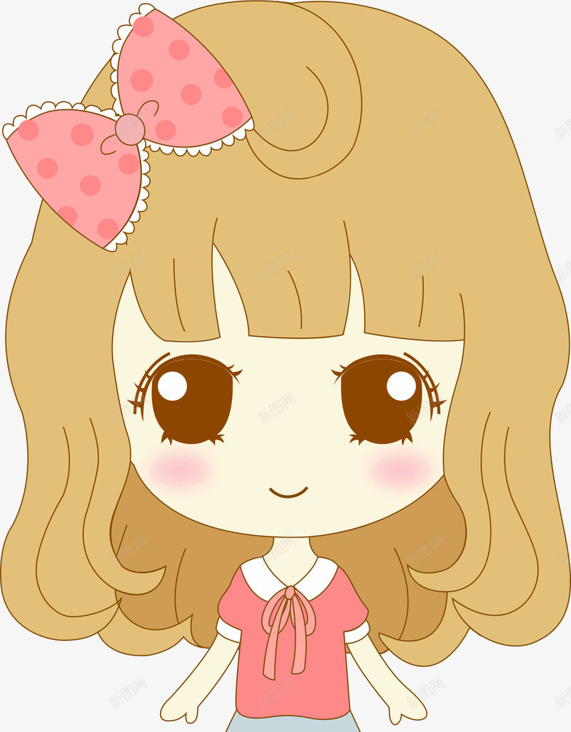 卡通人物小女孩cdr免抠素材_新图网 https://ixintu.com 动漫脸 卡通人物 小女孩