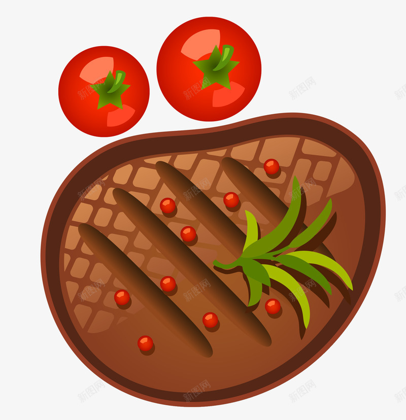 手绘牛扒美食图标psd_新图网 https://ixintu.com 手绘牛扒 美食图标 美食海报 西餐 西餐厅 食材海报招牌