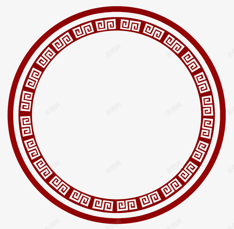 创意中国风国学边框元素png免抠素材_新图网 https://ixintu.com 中国风 创意 国学边框 圆形 红色