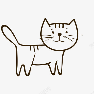 卡通创意手绘猫咪矢量图图标图标