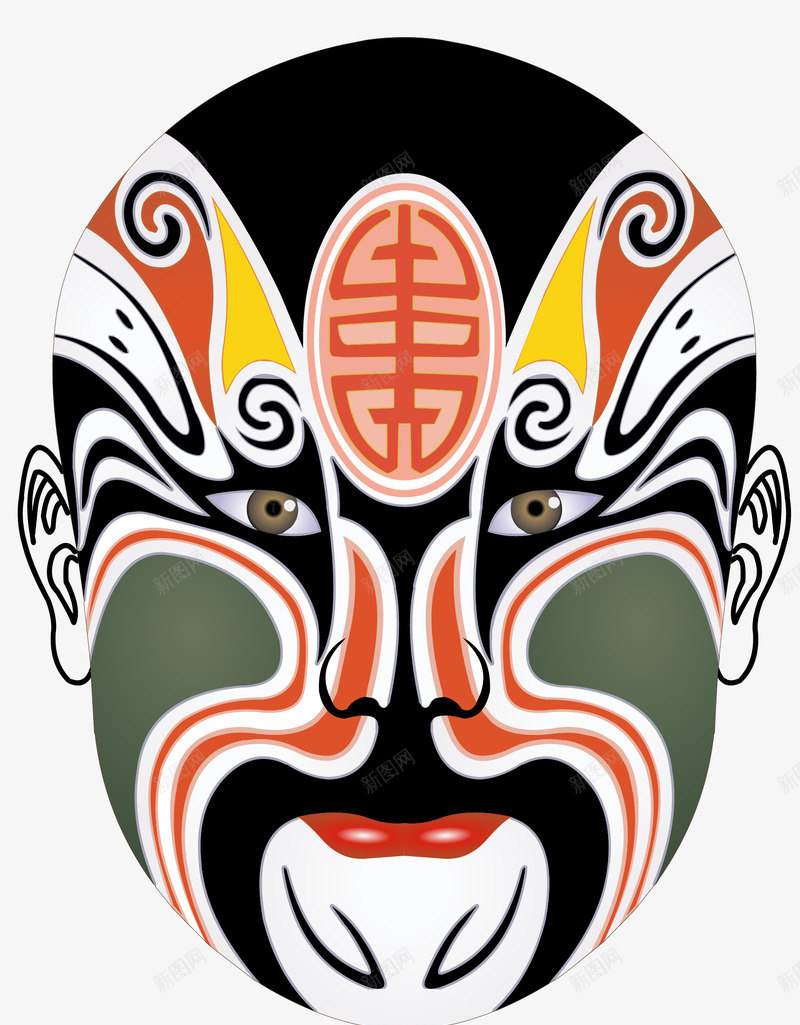 京剧脸谱矢量图ai免抠素材_新图网 https://ixintu.com 京剧脸谱中国风矢量 矢量图