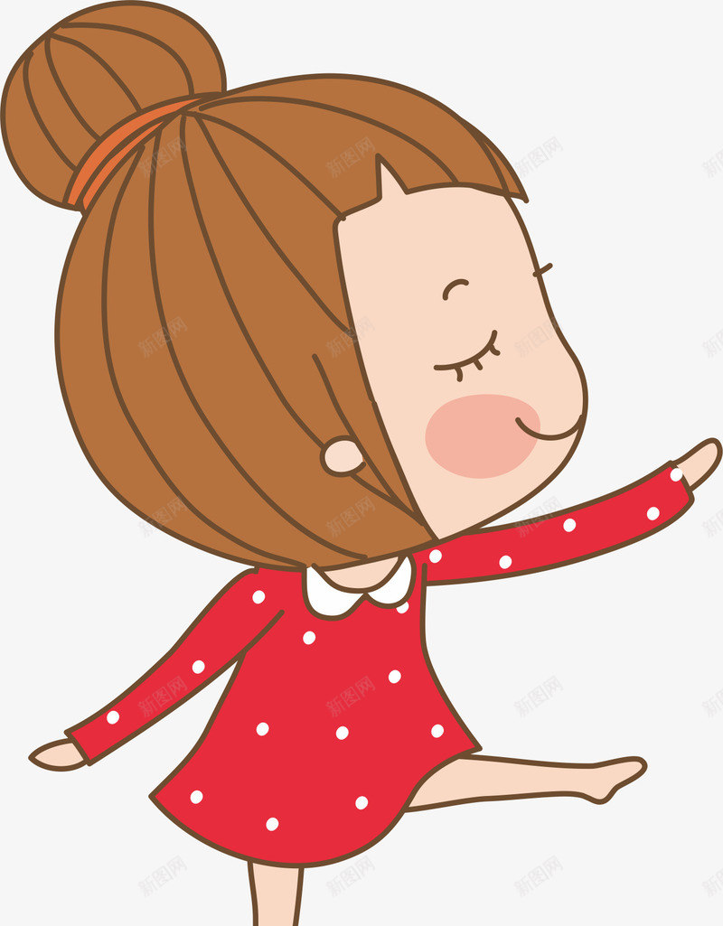 卡通画png免抠素材_新图网 https://ixintu.com 卡通人物 女孩 舞蹈 跳舞小朋友