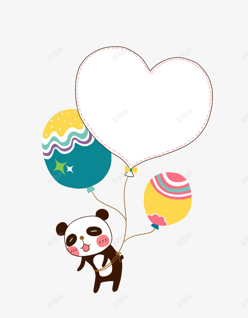 可爱熊猫对话框png免抠素材_新图网 https://ixintu.com 对话框 插画 气泡框 边框