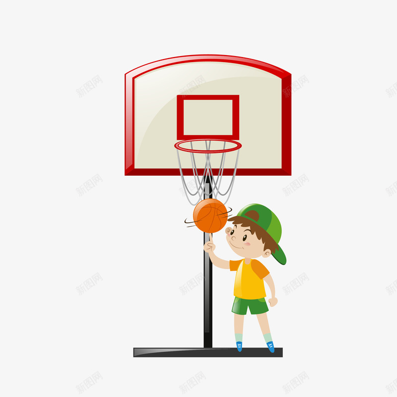 篮筐下的小男孩矢量图eps免抠素材_新图网 https://ixintu.com 卡通男孩 小男孩 投篮 男孩 篮球 篮筐 篮筐下 矢量图