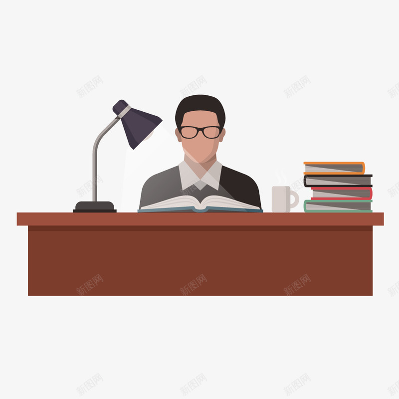 中学生卡通学习看书插图矢量图ai免抠素材_新图网 https://ixintu.com 中学生 书本 书籍 写字台 卡通 台灯 学习 挑灯夜战 插图 水杯 看书 矢量卡通 矢量图 设计 设计类