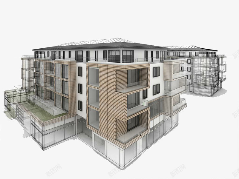 模型透视图png免抠素材_新图网 https://ixintu.com 两点透视 模型 线条 透视 透视线条