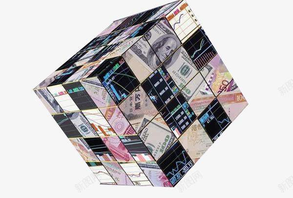 金融立体魔方png免抠素材_新图网 https://ixintu.com 现金 立体 金融 钞票 魔方