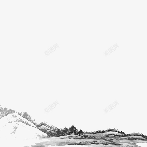 水墨画风景png免抠素材_新图网 https://ixintu.com 水墨画 装饰图案 风景底纹
