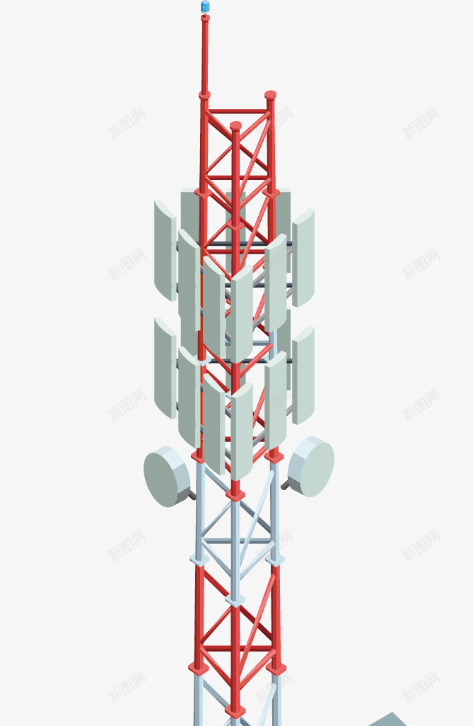 卡通信号塔矢量图ai免抠素材_新图网 https://ixintu.com 信号 卡通手绘 塔状 无线通信塔 矢量图 科技 网络 通信