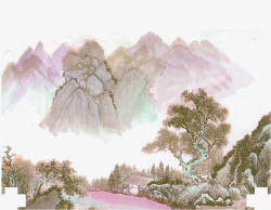 中式风格水墨画背景素材