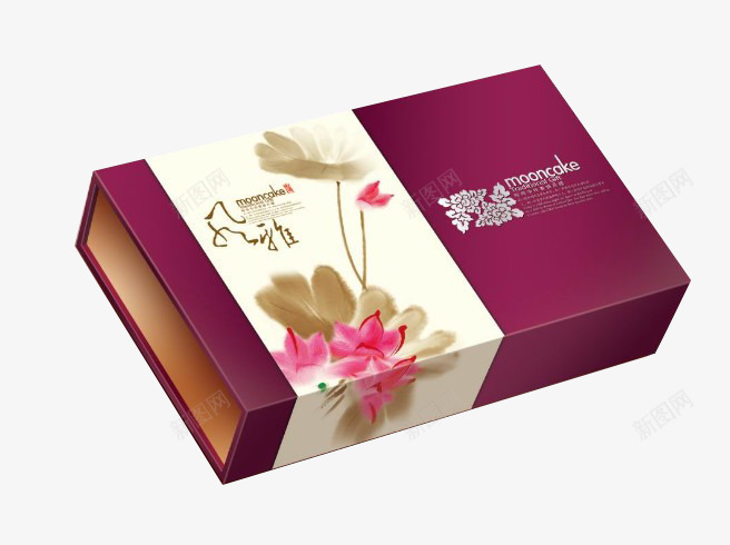 中秋月饼盒png免抠素材_新图网 https://ixintu.com 中秋节月饼紫色盒子