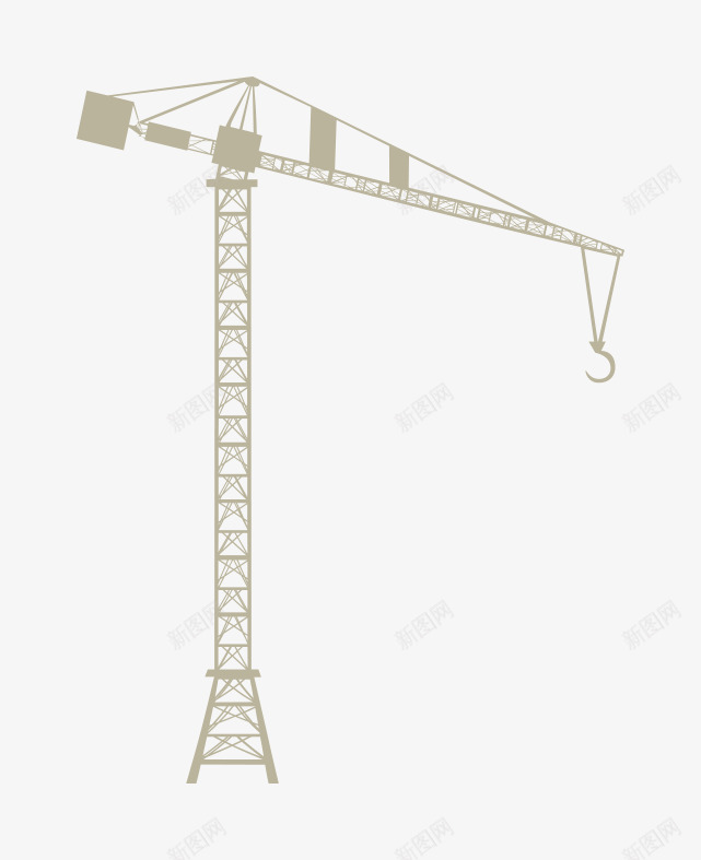 卡通手绘塔吊png免抠素材_新图网 https://ixintu.com 卡通手绘 天车 工地 工地塔吊