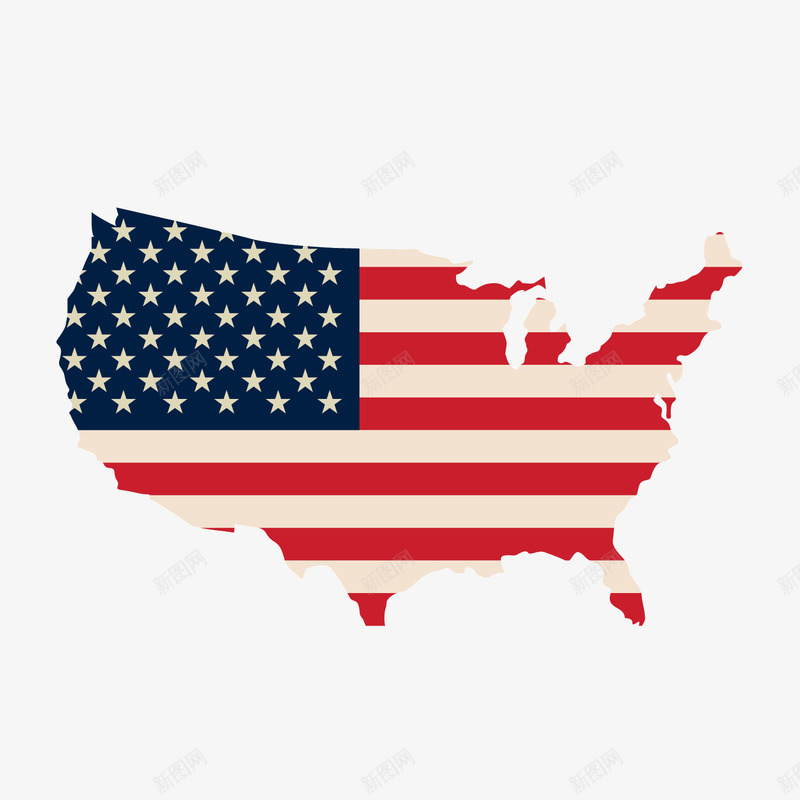 彩色的美国国旗矢量图ai免抠素材_新图网 https://ixintu.com 国旗 彩色 素材 美国 矢量图