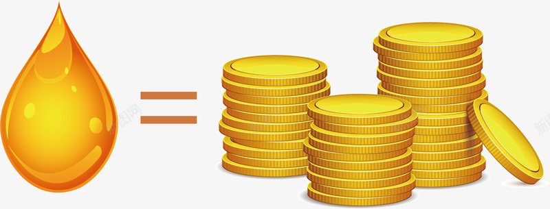油滴金币png免抠素材_新图网 https://ixintu.com 卡通 外贸出口 手绘 油滴 石油 贸易 金币