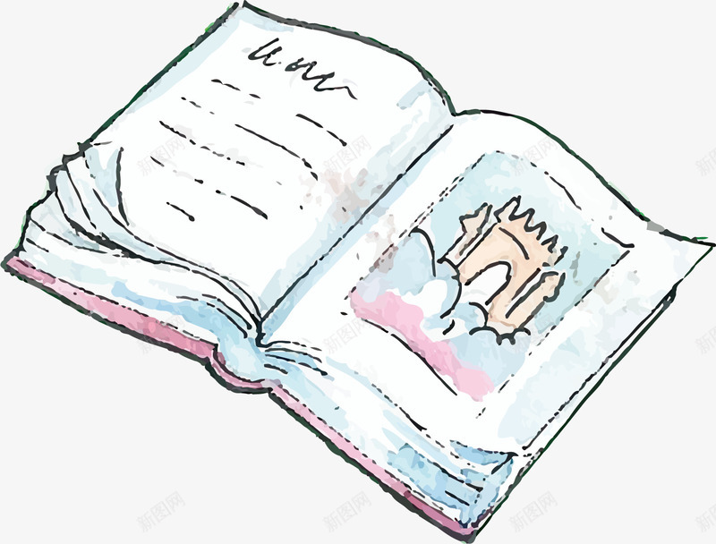 卡通故事书矢量图ai免抠素材_新图网 https://ixintu.com PNG图 PNG图下载 创意卡通 卡通 卡通插图 打开的书 插图 故事书 矢量图