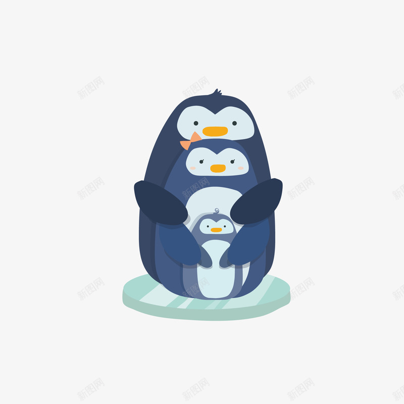 手绘扁平企鹅一家亲png免抠素材_新图网 https://ixintu.com png免抠图 一家人 企鹅 创意 动物 北极 卡通 家庭 开心 手绘