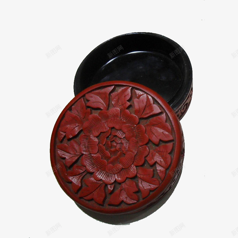 红色花纹雕刻胭脂盒png免抠素材_新图网 https://ixintu.com 口红 古代胭脂 圆形 复古 梳妆盒 盒子 红色花纹 胭脂盒 腮红 雕刻