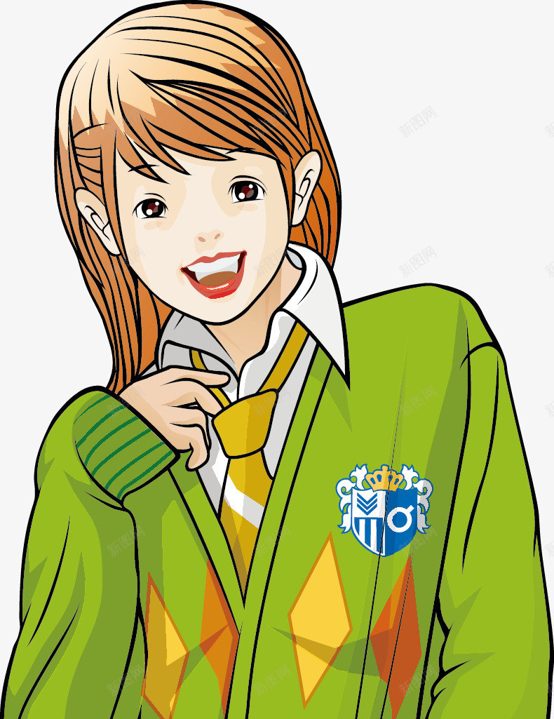 卡通女高中生png免抠素材_新图网 https://ixintu.com 中学生 人物 卡通人物图 卡通图 卡通高中生 学生 学生图 矢量人物 矢量学生 矢量高中生 高中生