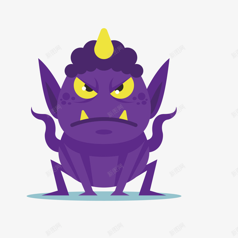 紫色卡通恶魔矢量图eps免抠素材_新图网 https://ixintu.com 卡通 小清新 形象设计 怪物 恶魔 生物 简约 紫色 矢量图