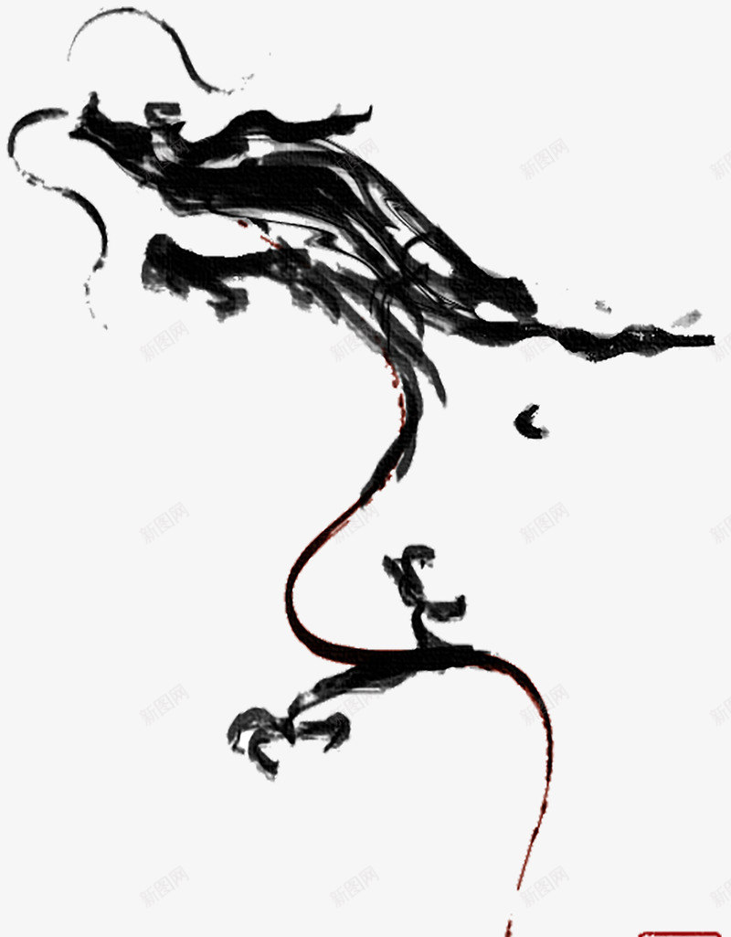 中国风龙头png免抠素材_新图网 https://ixintu.com 中国风 大气 水墨的 简洁的 霸气的 黑色的 龙头