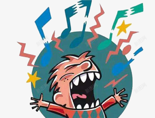 大吼醒脑提神png免抠素材_新图网 https://ixintu.com 卡通手绘 大吼表情 彩色斑斓 提神 放松大脑 浅色底色 醒脑提神