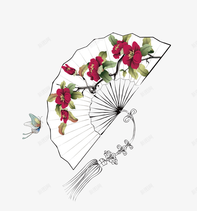 蝴蝶广场舞蹈扇子矢量图ai免抠素材_新图网 https://ixintu.com 中国风扇子 古典扇子 古风 古风扇子 广场舞扇子 广场舞蹈扇子 昆虫 水墨扇子 矢量图