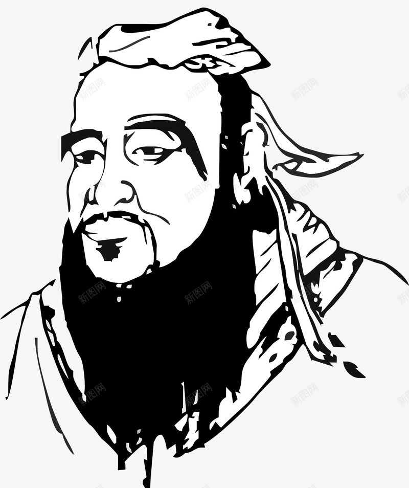 水墨孔子剪影矢量图ai免抠素材_新图网 https://ixintu.com 剪影 孔子 尊贤 敬老尊贤 水墨 矢量图