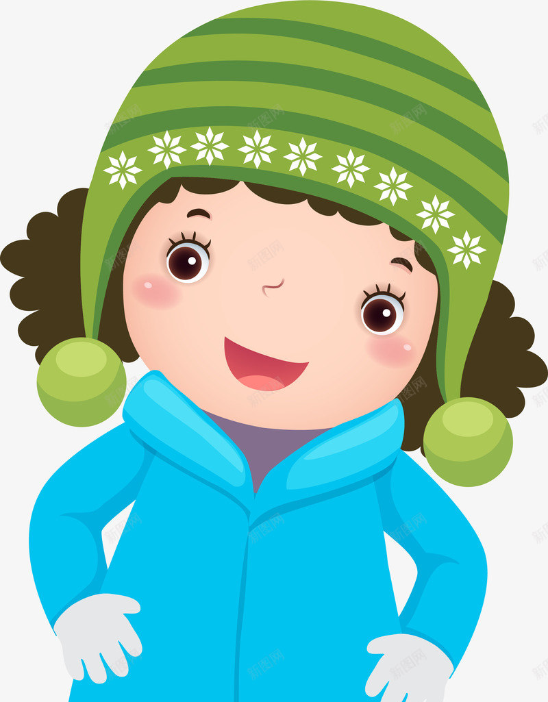 手绘圣诞节戴帽子小女孩装饰矢量图ai免抠素材_新图网 https://ixintu.com 冬季 卡通圣诞 圣诞 圣诞节人物 戴帽子小女孩 手绘圣诞节装饰 矢量图