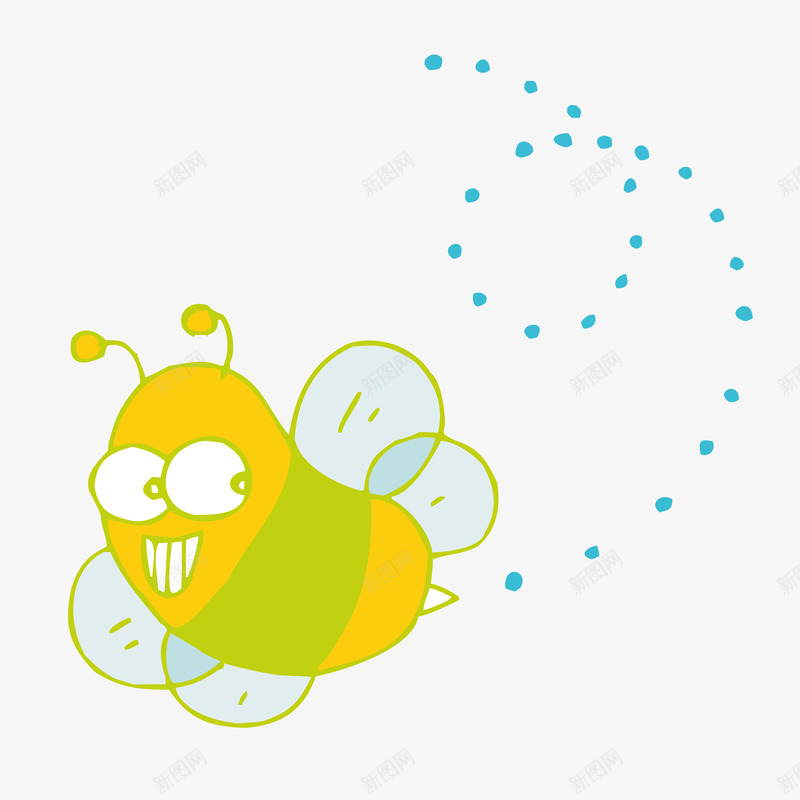 一脸奸笑的小蜜蜂png免抠素材_新图网 https://ixintu.com 会飞的 开心的 爱笑的 蜜蜂