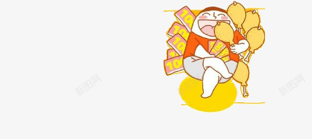 坐着吃鸡腿png免抠素材_新图网 https://ixintu.com 吃鸡 吃鸡腿 土豪 开心 插画 鸡腿