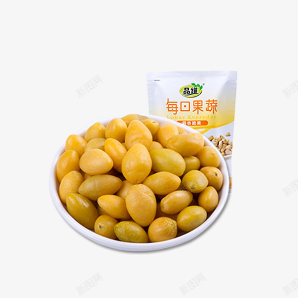 银杏脆果png免抠素材_新图网 https://ixintu.com 包装 小吃 干货 年货 水果 白色 美味 零食 黄色