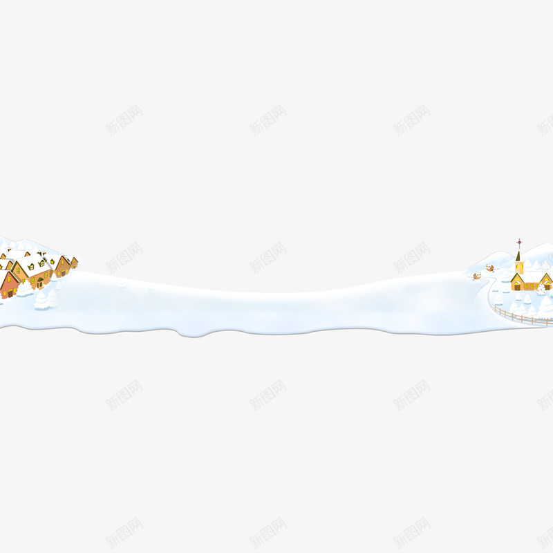 冬天的雪地png免抠素材_新图网 https://ixintu.com 冬天 卡通 天寒地冻 木头屋 木屋 边框 雪地