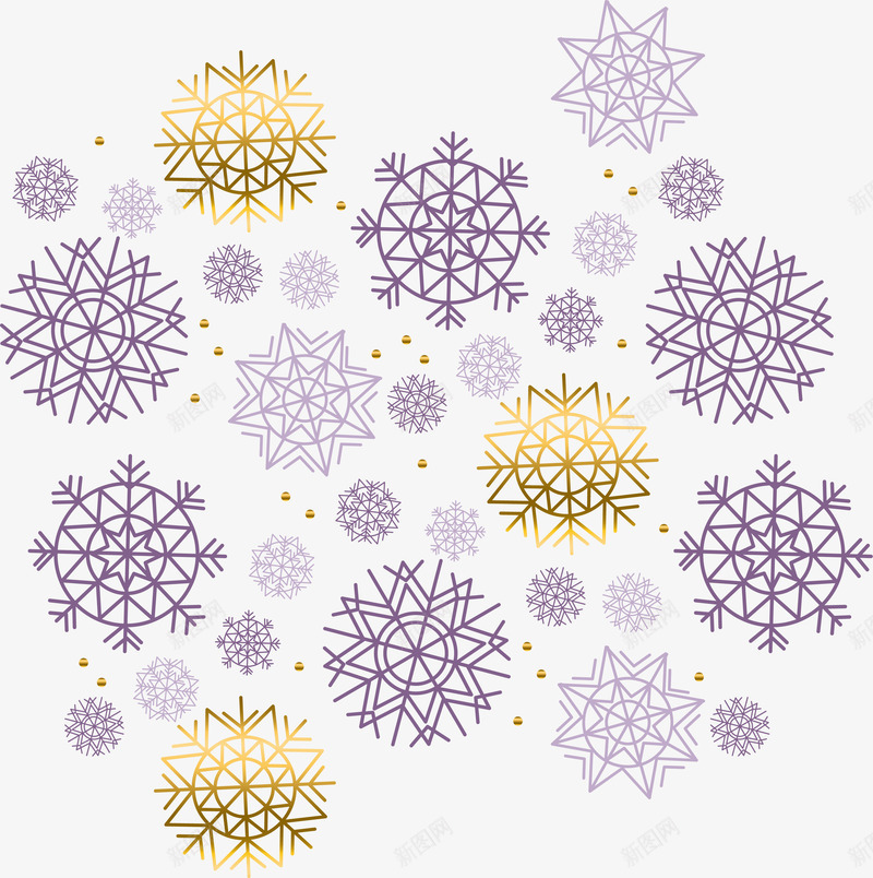 紫色清新闪耀雪花背景png免抠素材_新图网 https://ixintu.com 免抠PNG 图案 清新 紫色 背景 花纹 边框纹理 闪耀 雪花