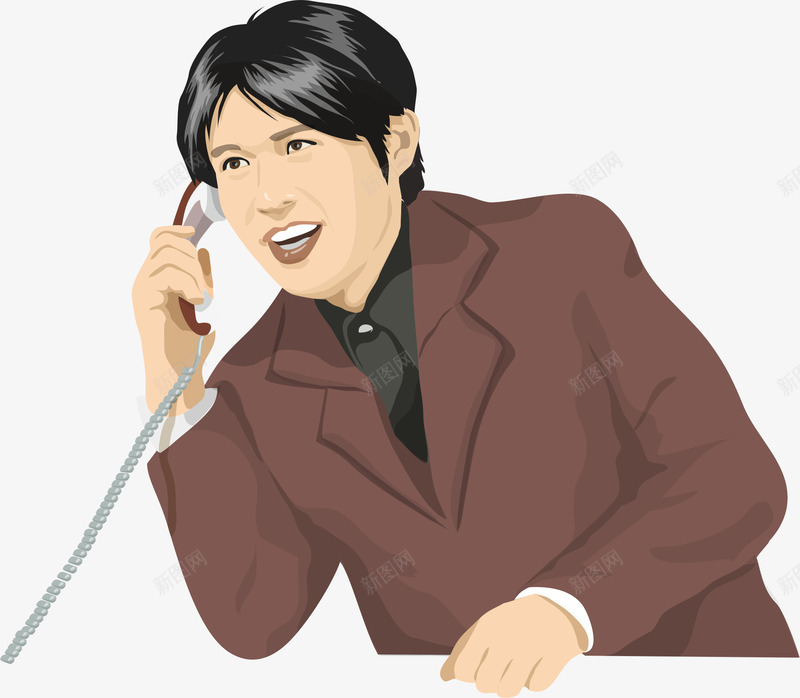 打电话的男士矢量图ai免抠素材_新图网 https://ixintu.com 打电话的人 西服 通话 领导 矢量图