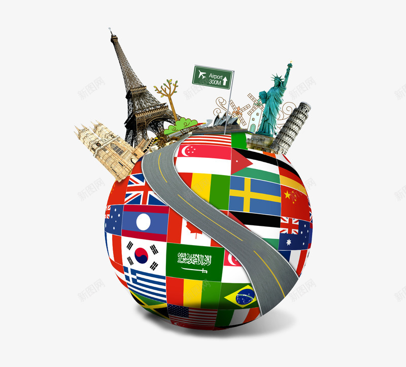 世界各国国旗psd免抠素材_新图网 https://ixintu.com 公路 商务科技 地球 道路