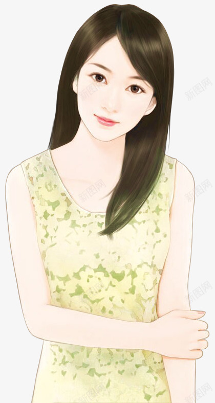 碎花秀雅女子png免抠素材_新图网 https://ixintu.com 女子 秀雅