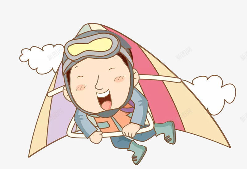 卡通男孩滑翔png免抠素材_新图网 https://ixintu.com PNG 卡通 滑翔 男孩 飞行