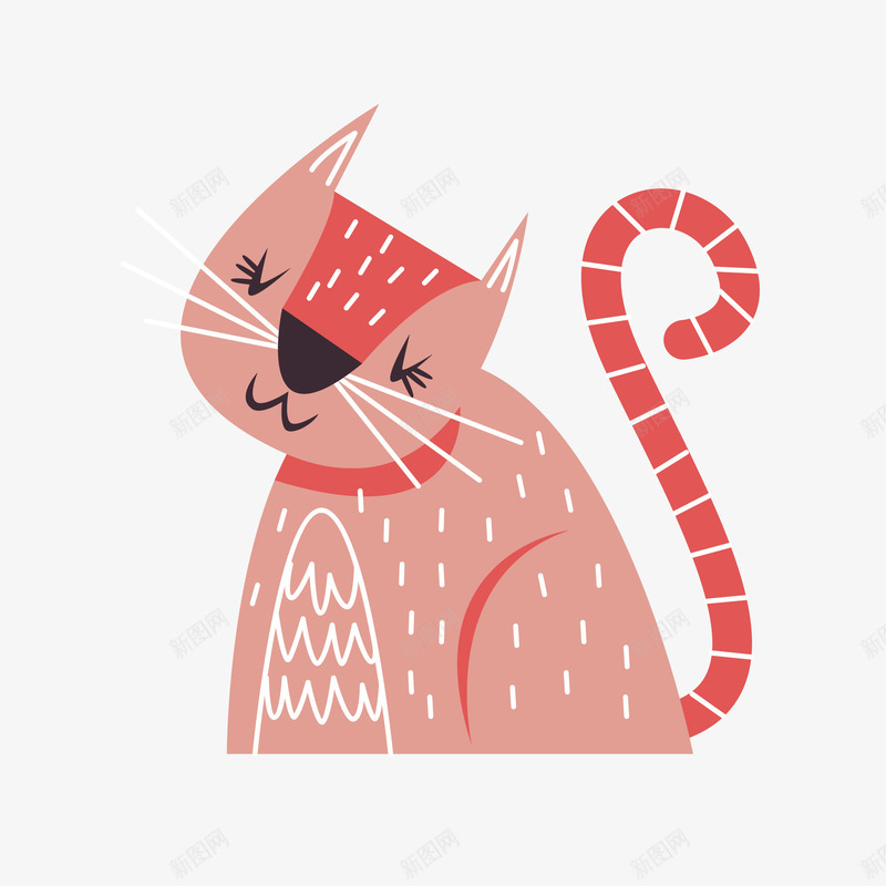 花纹可爱猫咪矢量图eps免抠素材_新图网 https://ixintu.com 动物 卡通 可爱 图案 小清新 猫咪 生物 简约 花纹 装饰 矢量图